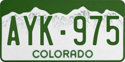 CO license plate AYK975