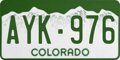 CO license plate AYK976
