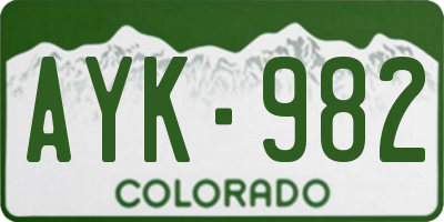 CO license plate AYK982