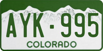 CO license plate AYK995