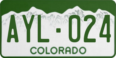 CO license plate AYL024