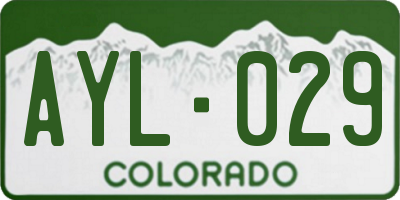 CO license plate AYL029