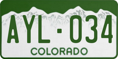CO license plate AYL034