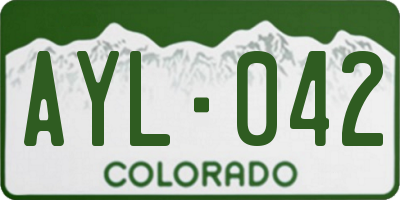 CO license plate AYL042