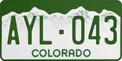 CO license plate AYL043