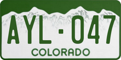 CO license plate AYL047