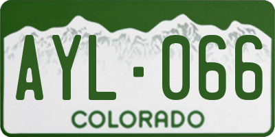 CO license plate AYL066