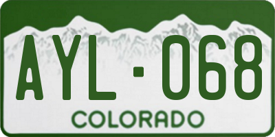 CO license plate AYL068