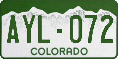 CO license plate AYL072
