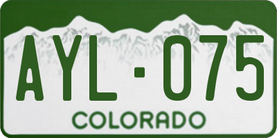 CO license plate AYL075