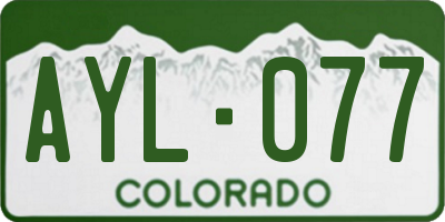 CO license plate AYL077