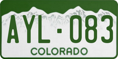 CO license plate AYL083