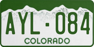 CO license plate AYL084