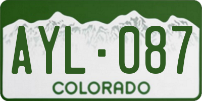 CO license plate AYL087