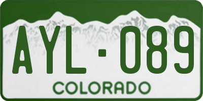 CO license plate AYL089