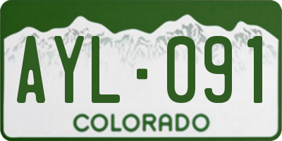 CO license plate AYL091