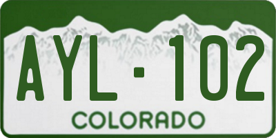 CO license plate AYL102