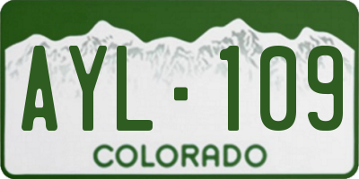 CO license plate AYL109