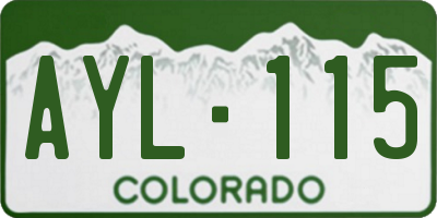 CO license plate AYL115