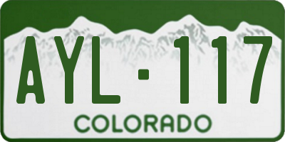 CO license plate AYL117