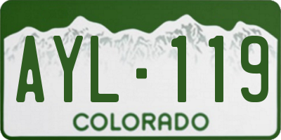 CO license plate AYL119