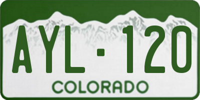 CO license plate AYL120