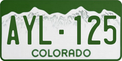 CO license plate AYL125