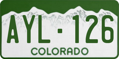 CO license plate AYL126