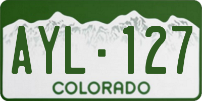 CO license plate AYL127