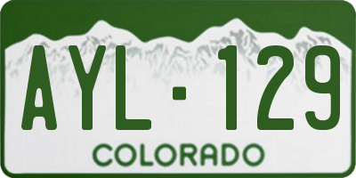 CO license plate AYL129