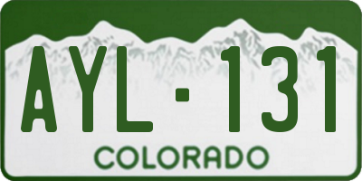 CO license plate AYL131
