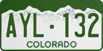 CO license plate AYL132