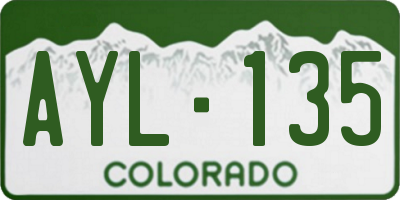 CO license plate AYL135