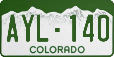 CO license plate AYL140