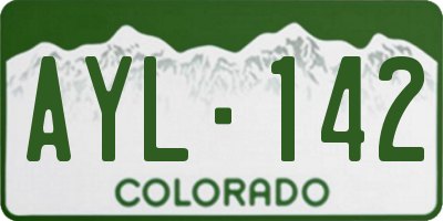 CO license plate AYL142