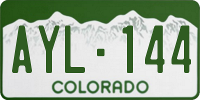 CO license plate AYL144