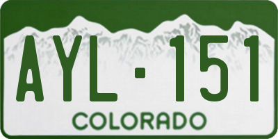 CO license plate AYL151