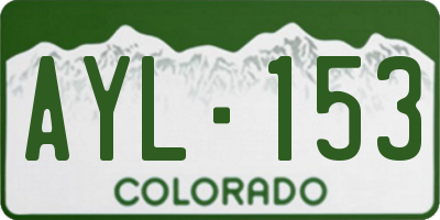 CO license plate AYL153