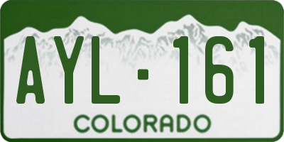 CO license plate AYL161