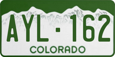 CO license plate AYL162