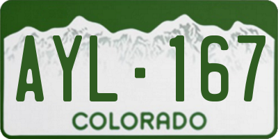 CO license plate AYL167