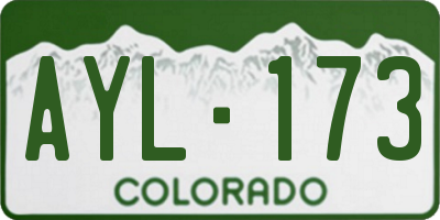 CO license plate AYL173