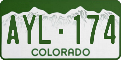 CO license plate AYL174