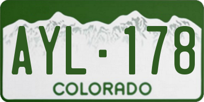 CO license plate AYL178