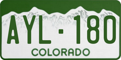 CO license plate AYL180