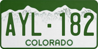 CO license plate AYL182