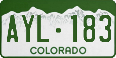 CO license plate AYL183
