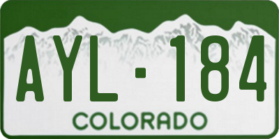 CO license plate AYL184