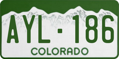 CO license plate AYL186