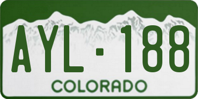 CO license plate AYL188